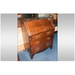 18th/19thC Provincial Oak Bureau, fall front with fitted interior, above two short and two long