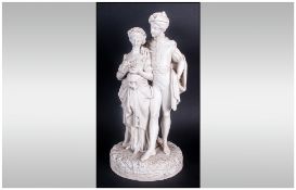 W.H. Kerr and Co, Porcelain Works, Worcester, Parian Group Of Faust And Marguerite, After W B