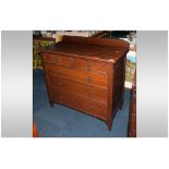 Early 20thC Light Oak Chest of Drawers, two short over three long graduating drawers. Raised on