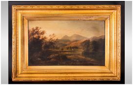Joseph Beecroft (British 19th Century) 'In The Valley Of The Glaslyn' 11.5x20'' oil on canvas.