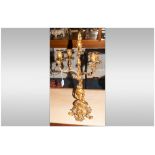 Antique French Ormalu Candleabra In The Rococo Style, With a Central figure of a young girl