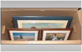 Box Containing A Collection Of 12 Modern Framed Prints