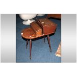 Unusual Regency Mahogany Butlers Canterbury/Table shaped top With Removable box with a sloping