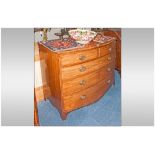 Early 19th C Bow Fronted Mahogany Chest of Drawers two short over three long graduating lockable