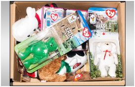 Collection Of Beanie Babies, some boxed, some loose.