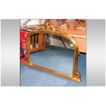 Large Over Mantle Mirror with gilt frame.