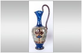 Royal Doulton Art Nouveau Ewer, monogrammed for Georgie Smith; showing stylised flower bud and