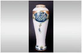 William Moorcroft Signed and Impressive Macintyre Tall and Elegant Vase ' Lilac ' Design on White