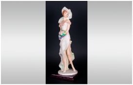 Elegant Hand Painted Resin Figures titled 'Ladies Day Out at  Royal Ascot', Raised on a wooden