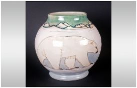 W.Moorcroft Limited & Numbered Edition 'Polar Bear' Globular Shaped Vase, designed by Sally
