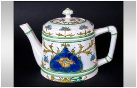James Macintyre Small Teapot. Reg Num.314901. Height 4.5 Inches, Over painting to Spout Area.
