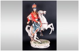 Italian - 20th Century Very Large and Substantial Hand Painted Ceramic Figure of a Napoleonic