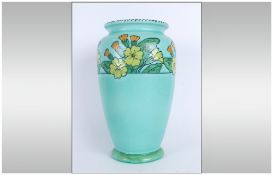 Charlotte Rhead Signed & Early Crown Ducal Vase 'Primula' Pattern 2033. Circa 1932.