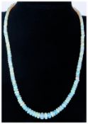 A Vintage Opal Necklace With 9ct Gold Clasp, 18" in length.