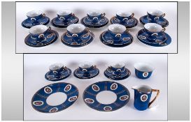 Czechoslovia - Epiag Very Fine Vintage and Hand Finished China / Porcelain 40 Piece Tea Service,