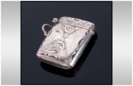 Silver Vesta Case, Hallmarked For Chester f 1906,