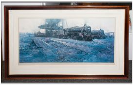 David Sheperd Limited Edition Train Print Titled 'Black Five Country' with blind stamp. Pencil