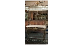A Contemporary Bakers Style Wrought Iron Console Table.