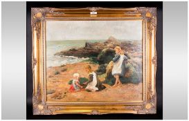 A Taggart Scottish 19th/20th Century Artist, Cornish Coastal Scene, Children On The Beach,