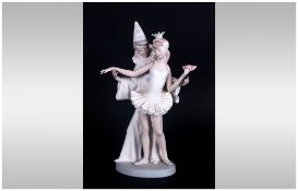 Lladro Figure ' Carnival Couple ' Pierrot and Ballerina. Model Num.4882. Issued 1974-1994.