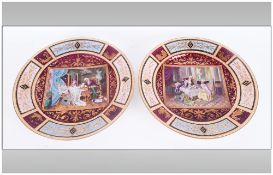 A Pair of Royal Vienna Cabinet Plates, 9.3/4 Inches. Markings on Back.