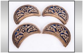 Crescent Shaped Turquoise Enamel Bosses probably Turkish.