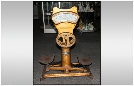 The Automatic Scale Company Antique & Impressive Painted Cast Iron Shop Scales. Made in U.S.A.