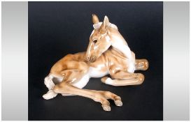 A Stunning Ceramic Figure Of A Foal Modelled By The Well Known Modeller Achziger for the German