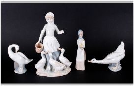 Nao By Lladro & Lladro Figures (2) Plus Two Lladro Style FIgures, 4 figures.