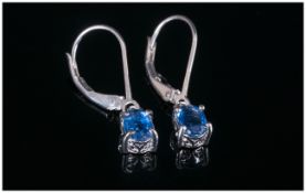 Kyanite Lever Back Drop Earrings, 1.