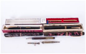 A Collection of Vintage Fountain Pens and Pencils ( 8 ) In Total.