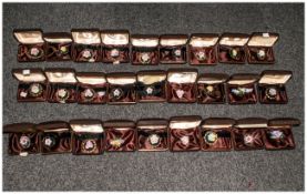 Collection Of Sixty Boxed Capo-Di-Monte Brooches