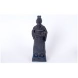 Oriental Black Basalt Temple Figure