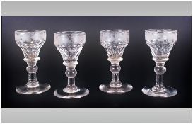 A Set of 4 Liqueur / Sherry Glasses. c.1800/1810.