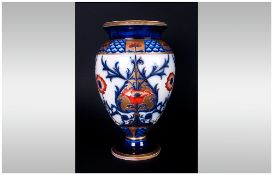 James Macintyre Aurelian Ware Vase of Baluster Form. c.1897. Decorated In Red, Blue and Gilt.