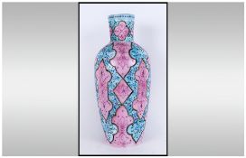 French Decorated Oplaine Vase With A Long Neck,