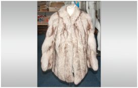 Ladies Fox Fur Jacket, fully lines. Collar with revers, slit pockets. Hook & loop fastening.