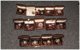 Collection Of Sixty Boxed Capo-Di-Monte Brooches