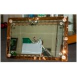 A Good Quality And Impressive 1940/50's Large Rectangular Wall Mirror with peach coloured borders
