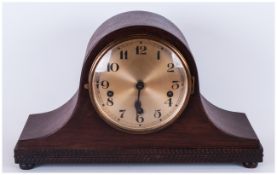 German 1930's Oak Cased Chiming Mantel Clock. Chimes on 5 Rods / Gong. Westminster Chime.