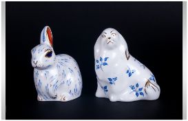 Royal Crown Derby Paperweights ( 2 ) In Total. 1/ Snowy Rabbit, No Stopper, Date 2001.