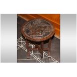 Small Chinese Carved Collapsible Occasional Table.