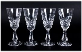 Waterford Cut Crystal Set of Four Lismore Sherry Glasses,