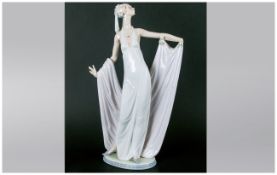Lladro Figure - Grand Dame, Model Num.1568. Issued 1987-2000. Stands 13 Inches High, Left Hand