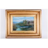 In The Manner of William Mellor - Titled ' River Derwent ' Lake District Oil on Canvas. Signed and