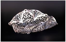 A Well Designed and Attractive SIlver 1950's Handkerchief Shaped Openwork and Pierced Bon Bon