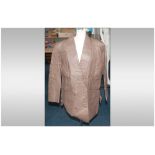 David Conrad Pale Brown Leather Full Length Coat, fully lined. Button Fastening