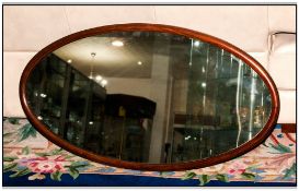 Wooden Framed Oval Mirror, 35'' in width