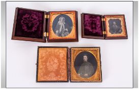 A Fine Collection Of Victorian Daguerreotypes. 3 in total. The invention of the Daguerreotype. The