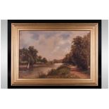 John Lewis - Active Early 19th Century - 19th Century English School Style River scape, Town